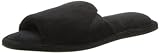 Dearfoams Womens 730 Stretch Terry Open Toe Flat (Small, Black)