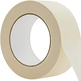 No-Residue 2 Inch, 60 Yard Masking Tape 1 Pk. Easy-Tear, Pro-Grade Removable Painters Tape Great for Home, Office or Commercial Contractor. Clean, Drip-Free Painting with Wide Crepe Paper Rolls