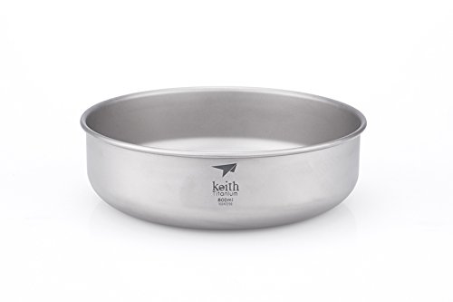 Keith 300ml~900ml Titanium Bowl Camping Bowl Outdoor Bowl (800ml)