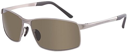 Porsche 8541 Progressive No Line Sun Reader Designer Reading Glasses, Matte Titanium, +1.00