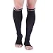 Doc Miller Open Toe Compression Socks for Men & Women, 30-40 mmHg Knee High Support, Toeless Design for Daily Leg Comfort, Breathable Nylon Spandex, 1 Pair