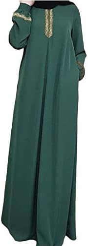 Etecredpow Women Printed Loose Muslim Islamic Gown Abaya Turkish Dress
