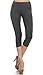 Leggings Depot Women's Popular Basic Capri Cropped REGULAR and PLUS Solid High Waist Leggings (Regular (Size 0-12), Charcoal Gray)