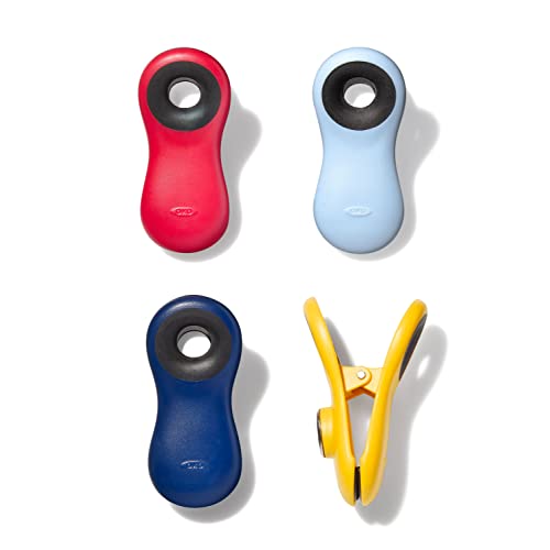 OXO Good Grips Magnetic All-Purpose Clips, 4-Pieces, Assorted Colors