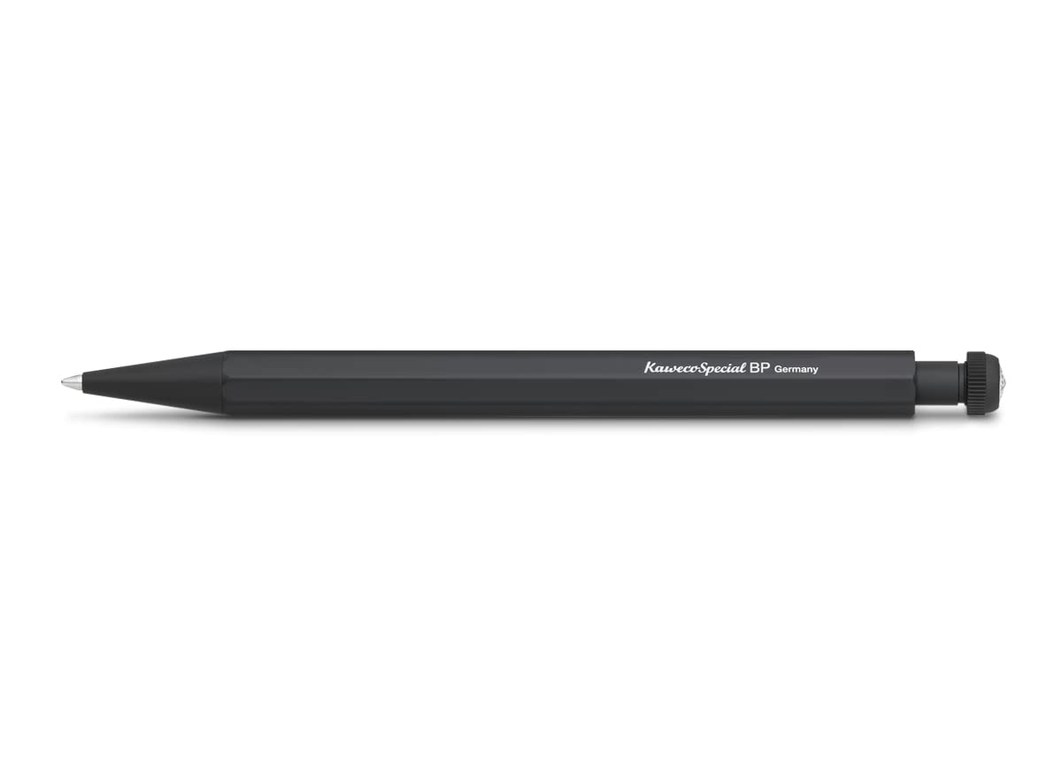 Kaweco SPECIAL Ball Pen Black I Retractable Ballpoint Pen with Standard G2 Refills in a Tin Box I Aluminium Ball Pen 14 cm