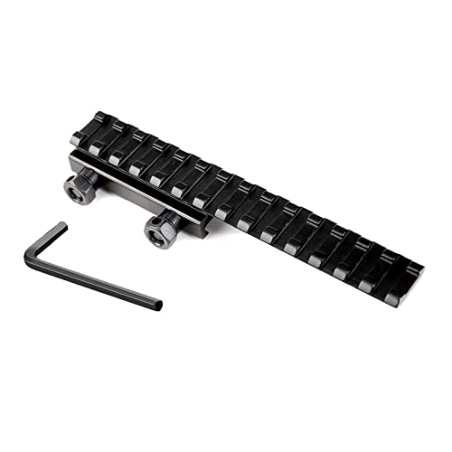 GOYOJO Tactical Picatinny Rail Scope Mount Extender 20mm Dovetail Riser Hunting Flat Top Base Adapter Converter 145mm 14 Slots for Extension Red Dot Sight