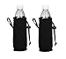 E - Living 500ML (16.9 OZ) Collapsible Neoprene Water Bottle Drawstring Cooler/Coolie/Cover/Insulator/Holder/Huggie/Sleeve - 2 Pack (13 Colors) (Black)