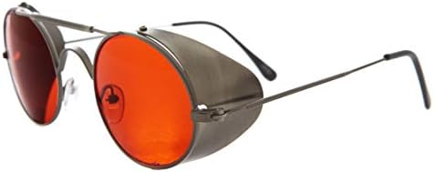 Gunmetal Steampunk Sunglass with Folding Side Shields - Bram