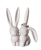 Creative Co-op White Ceramic Bunny Ring Holder, 3" L x 4" H