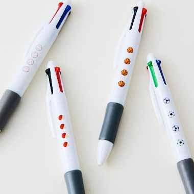 バスケ グラシアス バスケットボール柄入り かわいい４色ボールペン １本 多色ボールペン 文房具 オフィス用品 Amazon
