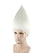 Halloween Party Online Troll Wig, Silver Adult White HM-085