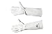 Leather Gardening Gloves for Women & Men, Long Garden Gloves, Cowhide Gauntlet Rose Pruning Thorn Resistant, Forearm Protection, Small, Natural
