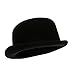 Black Blended Wool Derby Hat, Black, Size One Size