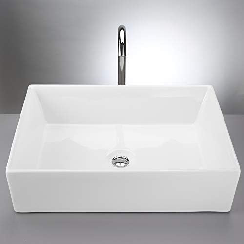 Krone Above Counter Rectangle Vessel Sink, Modern Basin for Vanities comes in Glossy and Matte Finish