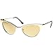 zeroUV - Womens Fashion Full Metal Color Mirrored Lens Cat Eye Sunglasses