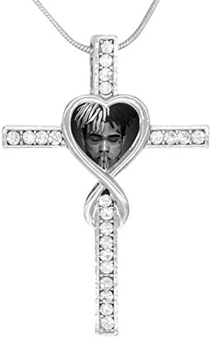 LGDSROJMXL XXX-tentacion Cross Pendant Necklace Jesus Lovers for Women Girl Dainty Crystal Everyday Jewelry
