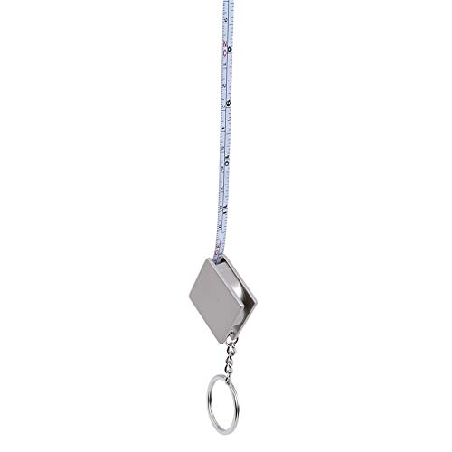 LJSLYJ Measuring Tools Stainless Steel Retractable Ruler Tape Measure Keychain Key Ring Gauging Tools Keyring Pull Ruler