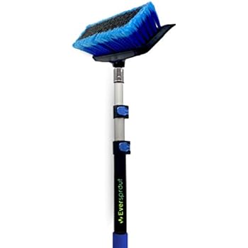 EVERSPROUT 5-to-12 Foot Scrub Brush (20 Foot Reach) | Built-in Rubber Bumper | Lightweight Extension Pole Handle | Soft Bristles wash Car, RV, Boat, Solar Panel, Deck, Floor | Bumper Prevents Scratch