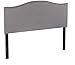 Flash Furniture Lexington Upholstered Full Size Headboard with Accent Nail Trim in Light Gray Fabric