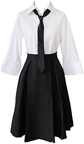 DOUJIONG Akiko Yosano Cosplay Costume Dress School Uniform Black and White Dress