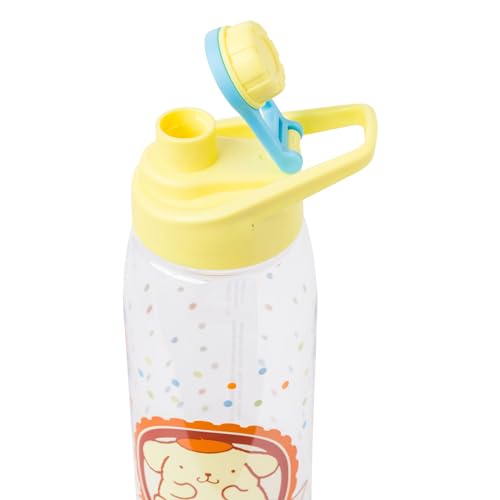Silver Buffalo Sanrio Hello Kitty and Friends Pompompurin Dots Water Bottle with Screw-On Lid, 28 Ounces