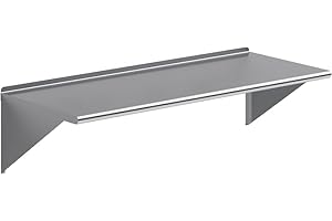 Express KitchQuip Stainless Steel Wall Shelf | Metal Shelving | Garage, Laundry, Storage, Utility Room | Restaurant, Commercial Kitchen | NSF Certified | (24” x 60”)