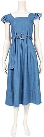 Amazon Co Jp シーニューヨーク Sea New York デニム ワンピース 青 フリル 中古 服 ファッション小物