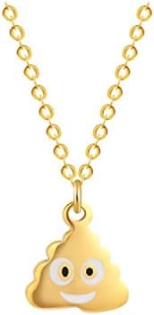 Socialfloats New Poo Poop Shit Funny Emoji Face Pendant Necklaces