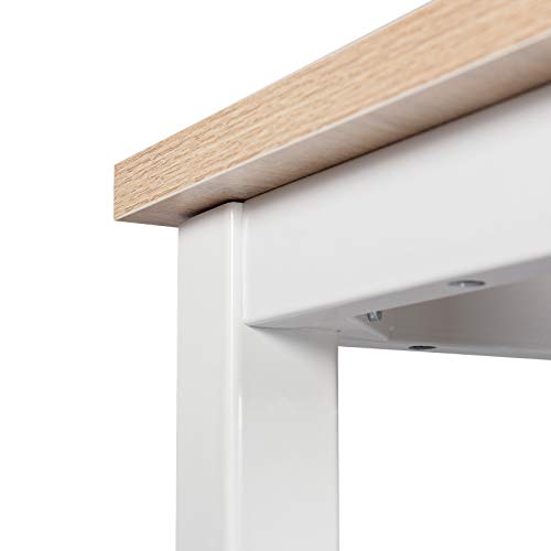 WOLTU BT17hei 1x Bartisch Bistrotisch Stehtisch Esstisch, Metallgestell, Tischplatte aus MDF, Helle Eiche, 120x40x100cm… – Bild 7