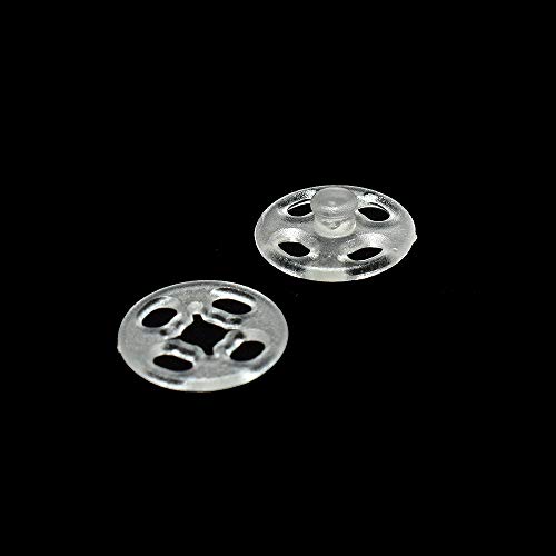 RAYNAG 90 Set Plastic Snap Fasteners Buttons Invisible Sewing On Snap Buttons Kit, 10mm Fasteners for Bibs Diapers Crafts Shirts Clothing, Translucent - Thumbnail 2