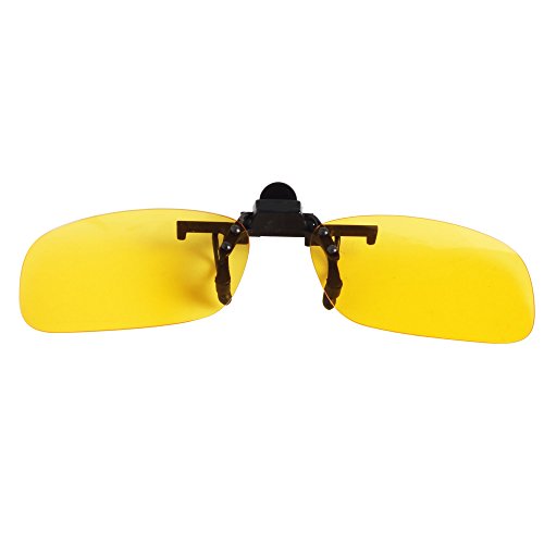 Sunglasses designer mirrored lens polarized clip on sunglasses with case men women flip up driving sunglasses rectangle 005(yellow,large size)