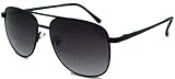 Just Chillin', Aviator Bifocal Sunglasses. Protect Your Eyes While Giving You the Best Glasses for Closeup Vision Outdoors and Distance Vision. You Won't Need Two Sets of Glasses/Black/1.50 Strength