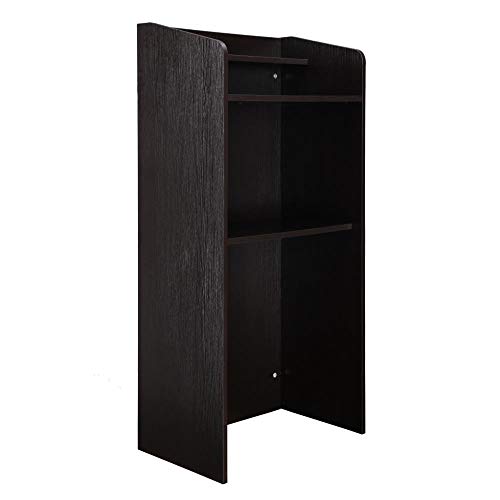 FIVEGIVEN Floor Lectern Podium Stand with Shelf, Brownish Black