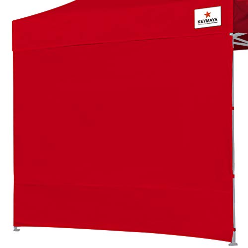 Keymaya Instant Canopy SunWall for 10x10 Feet Straight Leg pop up Canopy, 1 Pack Sidewall Only (Red)