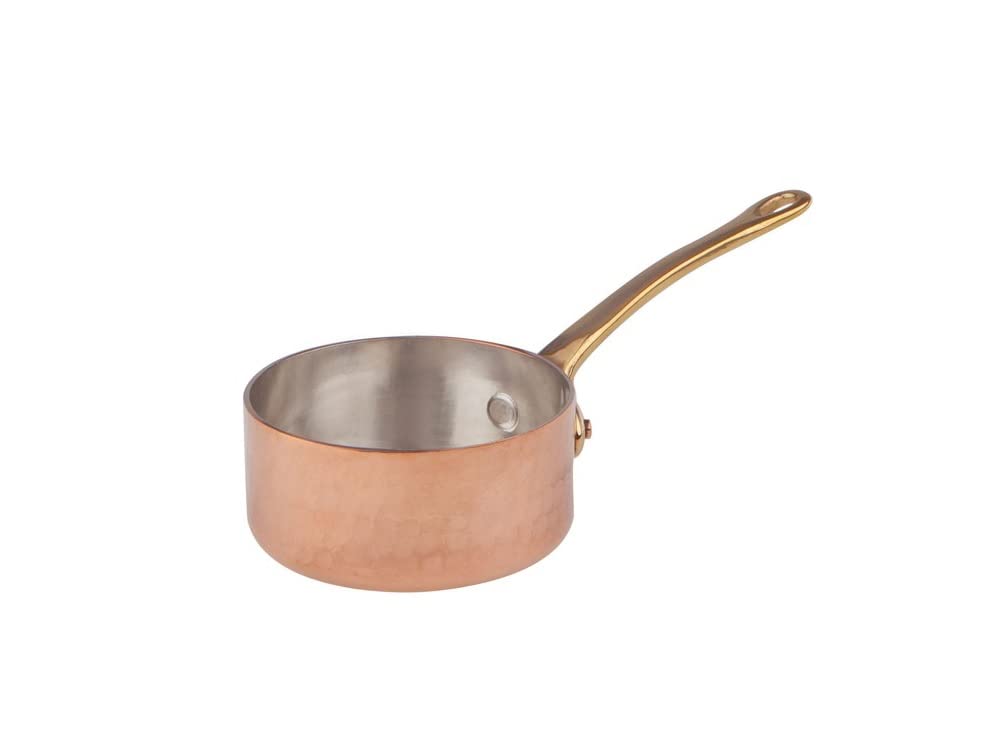 Pentole Agnelli Collection 1932 Smooth Casserole Pan with Handle, Diameter 7 Cm, Copper/Silver, 7 x 7 x 3.5 cm