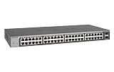 NETGEAR 50-Port Gigabit Ethernet Smart Managed Plus Switch (GS750E) - with 2 x 1G SFP, Desktop/Rackmount, and ProSAFE Limited Lifetime Protection