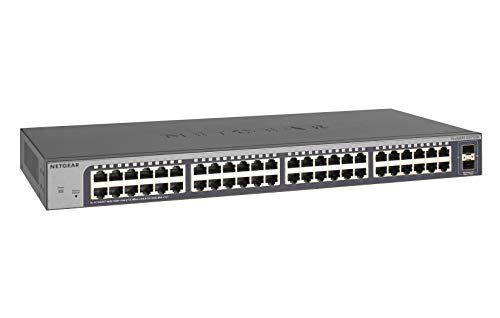NETGEAR 50-Port Gigabit Ethernet Smart Managed Plus Switch (GS750E) - with 2 x 1G SFP, Desktop/Rackmount, and ProSAFE Limited Lifetime Protection