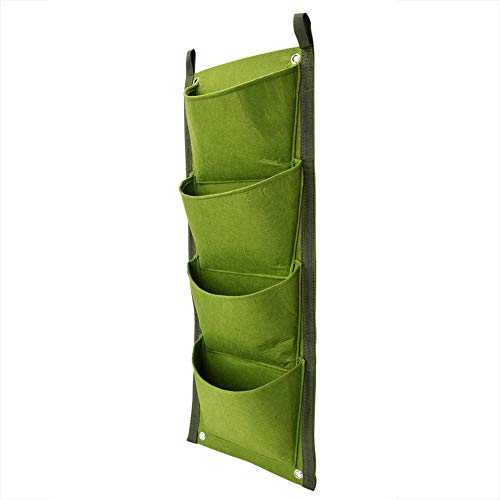Fdit Vertikaler Wand-Blumenkasten für den Garten, mit 4 Taschen, beste hängende Pflanztaschen für das Wachstum von Pflanzen, zur Dekoration von Haus, Büro, Gartenhof – Bild 5