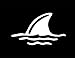 NI161 Shark Fin in Water- Die Cut Vinyl Window Decal/sticker for Car or Truck 3.5