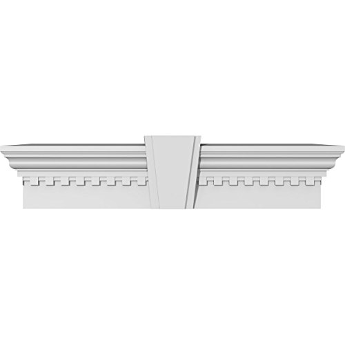 Endurathane Traditional Crosshead w/Deco Keystone & Dentil Trim, 105" Bottom Wi…