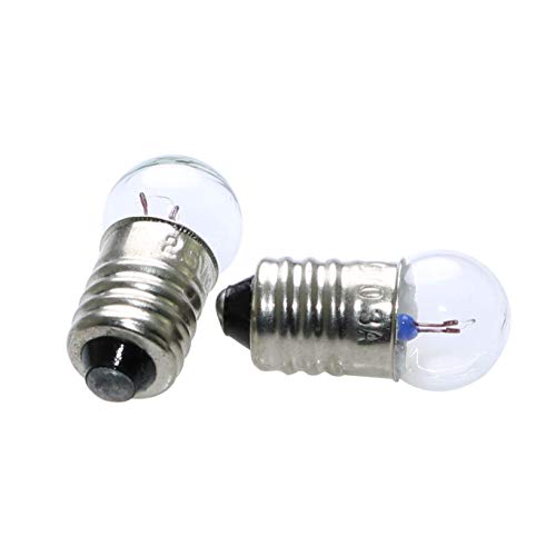 TOTOT 10pcs E10 Mini Light Bulbs 2.5V 0.3A Physical Electrical Experiment Screw Base Indicator Light Incandescent Bulb Old-Fashioned Flashlight Lamp