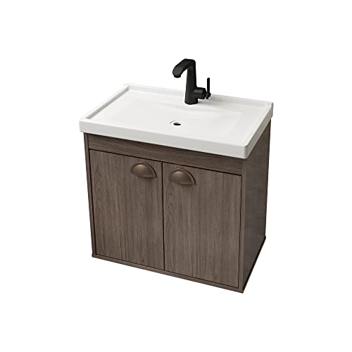 RIVERZZA Gabinete Armario para Banheiro 100% MDF com Cuba - Siena Munique 50cm