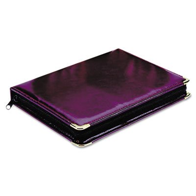 Portable Zippered Key Case, 48-Key, Leatherette, Burgundy, 