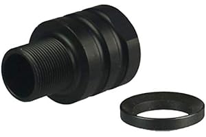 TWP 1/2-28 TPI Thread Protector with 37/64-28 TPI Outside Thread, 1/2x28 TPI Change to 37/64x28 TPI Convertor,Aluminum 6061 Anodized BlackCome with a Crush Washer