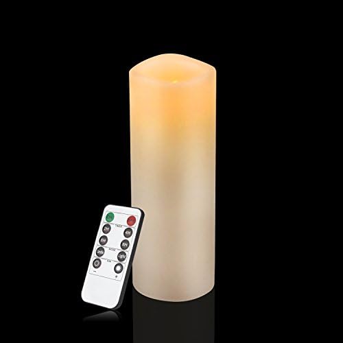 Flameless Candles Battery Operated Candles 2.2"x 6" Ivory Real Wax Pillar LED Candles with 10-key Remote and Cycling 24 Hours Timer