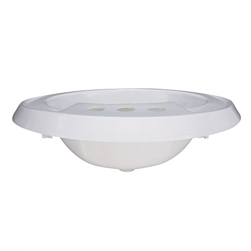 RecPro Oval RV Bathroom Sink | White | Single Bowl Lavatory Sink | Camper Sink | 20x17 | Plastic