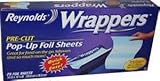 4 Pk, Reynolds Wrappers 25 Pre-Cut Pop Up Foil Sheets