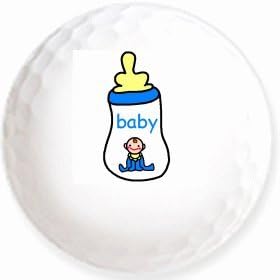Amazon 哺乳瓶ブルー のイラストを印刷してお届け 無地専用ゴルフボール ３球入 アスキュー イラスト印刷入りボール ゴルフボール