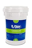 Rx Clear Stabilized Granular Chlorine | One 50-Pound Bucket | Use As Bactericide, Algaecide, and Disinfectant in Swimming Pools and Spas | Slow Dissolving and UV Protected