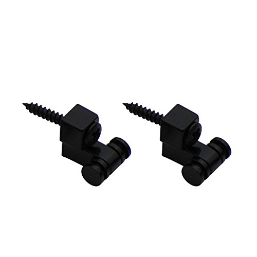 FLEOR 2pcs Roller Style Guitar Metal String Trees Guides Retainer for Fender Strat Tele Electric Guitar,Black